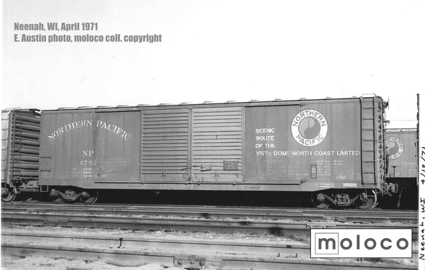 70001 1956-57 Delivery Arch Lett. + 5' NP Monad,  Brainerd built  50' XM 15-0 Double-slider centered