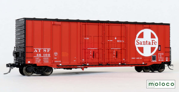 60002  ATSF Delivery 4-73, Bx-163 ACF 50' Hi-cube non-Waffle, 8+8 plug door