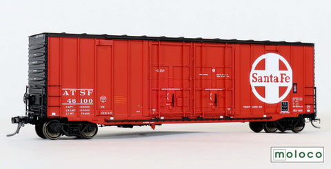 60002  ATSF Delivery 4-73, Bx-163 ACF 50' Hi-cube non-Waffle, 8+8 plug door