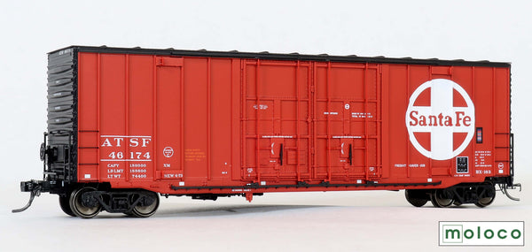 60002  ATSF Delivery 4-73, Bx-163 ACF 50' Hi-cube non-Waffle, 8+8 plug door