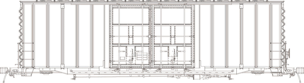 60000-03 ATSF ACF 50' Ext. Post non-Waffle, 8+8 plug door, Undec Kit